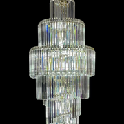 WINDSOR Altiora Crystal Chandelier, Diameter 60cm, Height 1800cm, Shiny Gold, Adjustable Height, Elegant Design