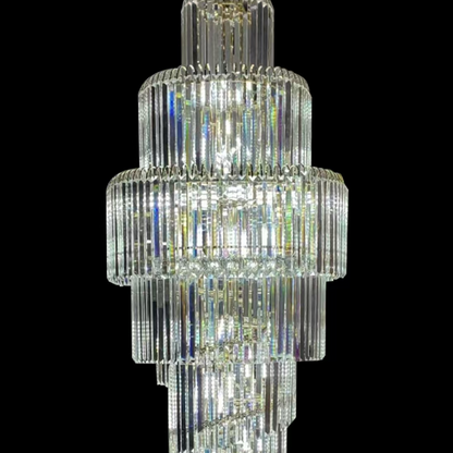WINDSOR Altiora Crystal Chandelier, Diameter 60cm, Height 1800cm, Shiny Gold, Adjustable Height, Elegant Design