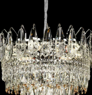WINDSOR Eleganza Crystal Chandelier 6x E14, Diameter 49cm, Shiny Gold, Adjustable Height
