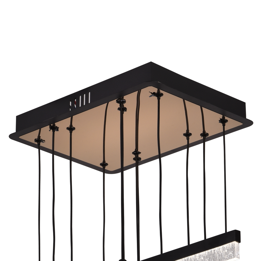 Suspended Crystal LED Chandelier LT181/6BK, 84W, Light 3000/4000/6000K, Black, Adjustable Height