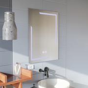 Rectangular LED mirror, 50x70cm, ECLISSA Touch, Demister System, Dimmable