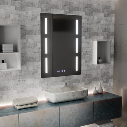 Mirror LED Touch Erich S86/60X80 Demist System, Clock and Temperature 60x80 cm