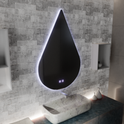 Mirror LED Touch River Demist System 80X120cm, Drop Shape.