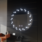 Touch Ivory LED Mirror, De-fogging System, Diameter 60cm, Cold Light 6000K