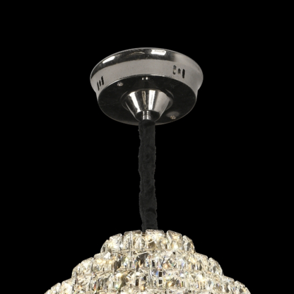 Crystal Chandelier CC6705/500CR 9x E14, Diameter 49cm, Shiny Chrome, Adjustable Height