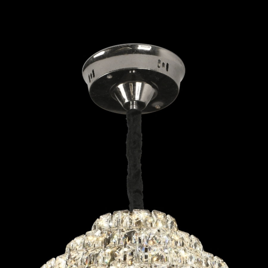Crystal Chandelier CC6705/500CR 9x E14, Diameter 49cm, Shiny Chrome, Adjustable Height