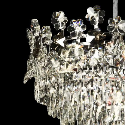 WINDSOR Eleganza Crystal Chandelier 6x E14, Diameter 49cm, Shiny Gold, Adjustable Height