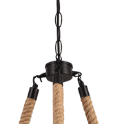 Rope Chandelier, 2*E27, Brown, Metal and Rope