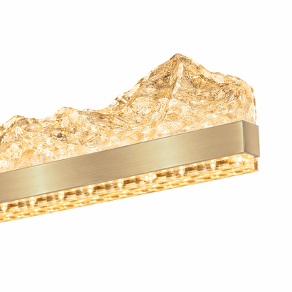 Suspended LED chandelier with remote control MARISTELLA 90W, Cold/Warm/Neutral light 3000K/4000K/6000K, Dimmable, Adjustable height, Gold, Metal and Crystal