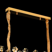 WINDSOR Eleganza Crystal Chandelier 6x E14, Diameter 49cm, Shiny Gold, Adjustable Height