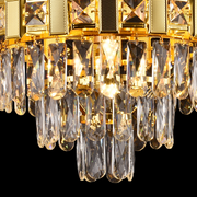 Chandelier Crystal Aurelio Sirio 5xe14, 40cm diameter, glossy gold, rebrable height
