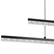 Suspended Crystal LED Chandelier LT181/2BK, 37W, Light 3000/4000/6000K, Black, Adjustable Height