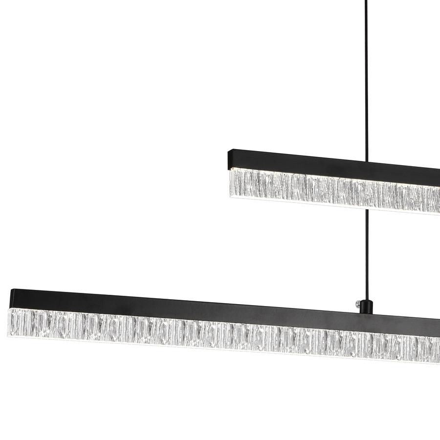 Suspended Crystal LED Chandelier LT181/2BK, 37W, Light 3000/4000/6000K, Black, Adjustable Height