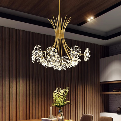 Crystal Chandelier Zetos 13XG4 Gold, Diameter 49cm