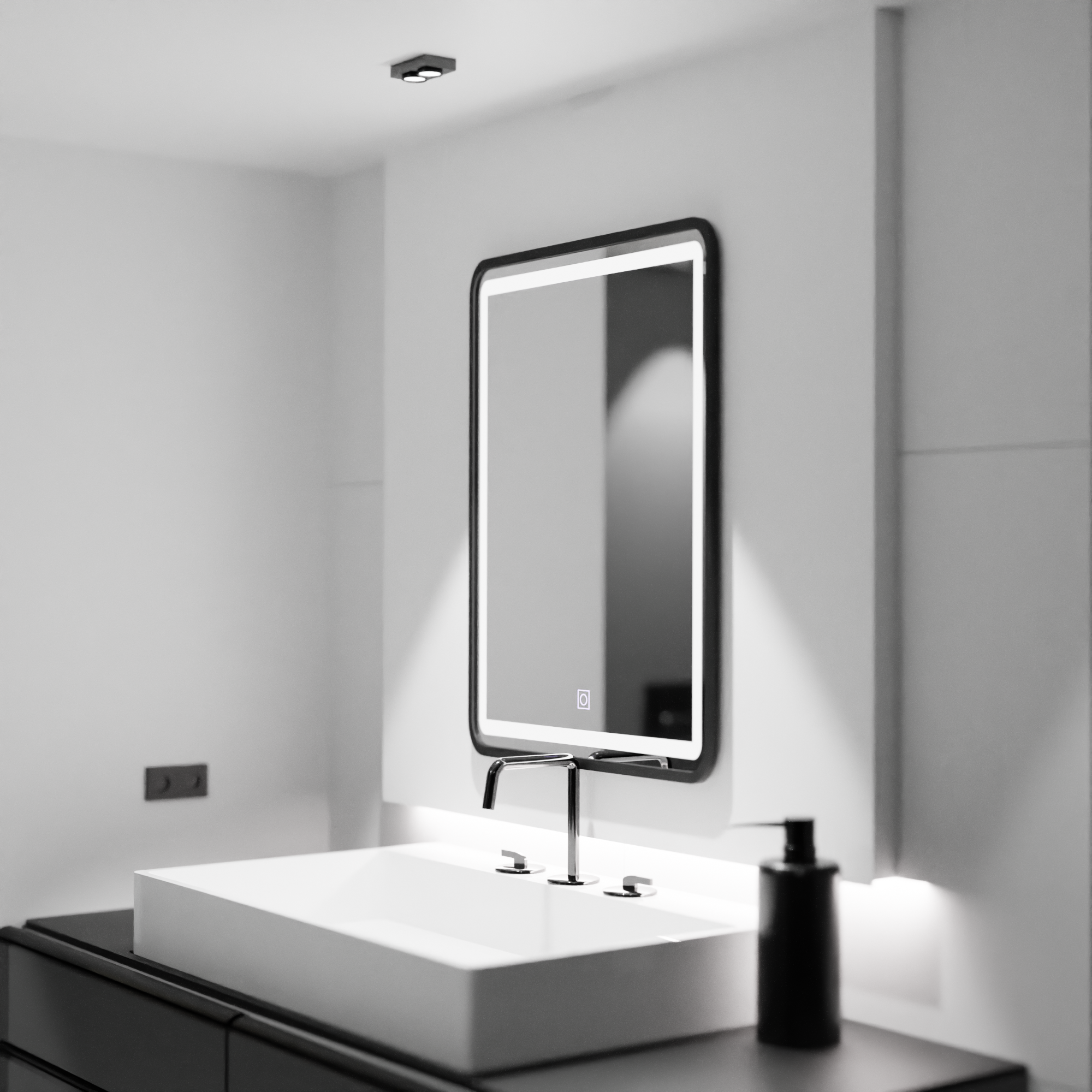 Mirror LED rectangular 60x80cm ombe Basic Touch