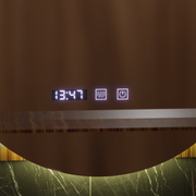 Alfred Touch LED Mirror with Defog System, Clock and Temperature 60x60 cm with Integrated Stand