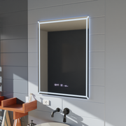 Rectangular LED mirror, 80x60cm, VillayTouch Marcello, Demister System, Dimmable