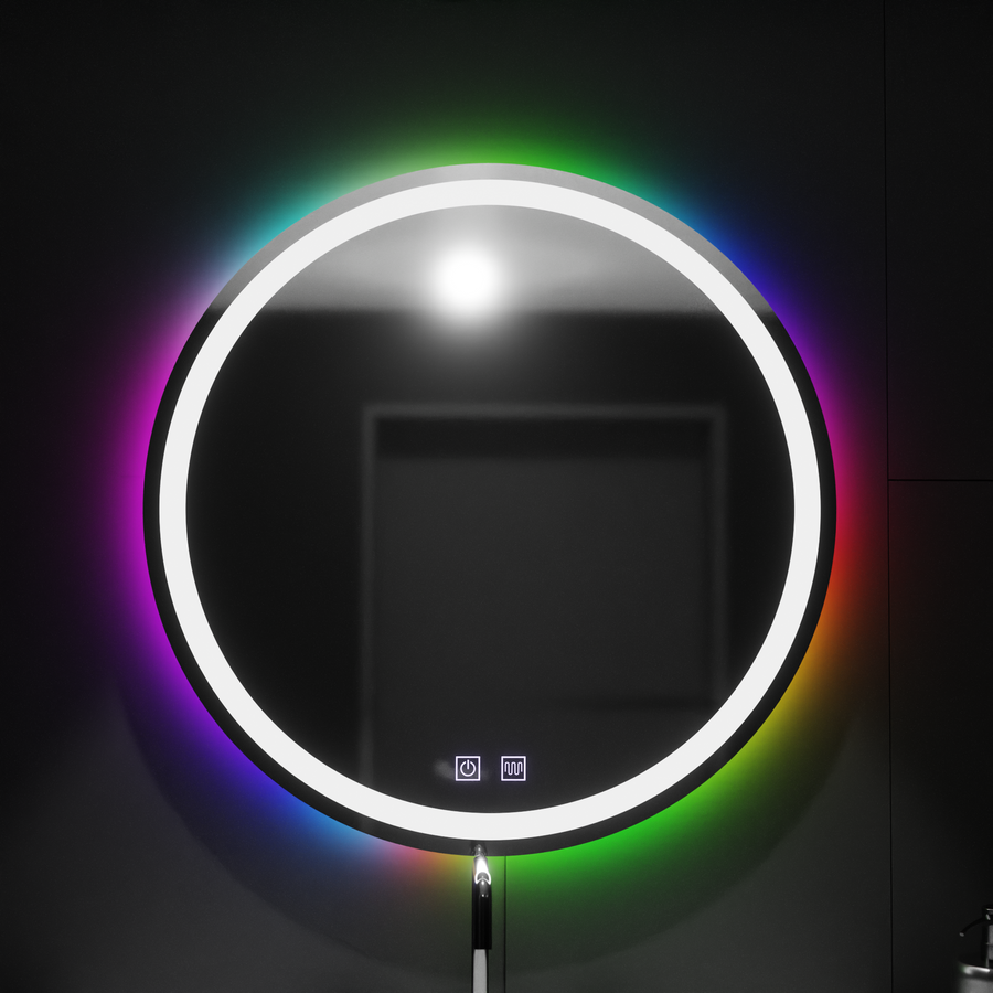 Mirror LED round 60cm spectrum touch rgb disabling system