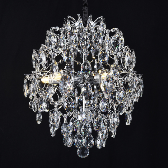 Crystal Chandelier CRYSTARA Nobile, 5x E14, Diameter 40cm, Shiny Chrome Crystal Chandeliers Default Title Alessandro Design
