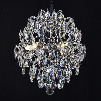 Crystal Chandelier CC9259/5CH, 5x E14, Diameter 40cm, Shiny Chrome