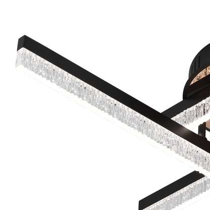 LED Chandelier with Remote Control LT179/4BK, 35W, 4 Elements, Cold/Warm/Neutral Light, Dimmable, Black