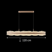 Suspended LED chandelier with remote control NIVALIS 55W, Length 120cm, Cold/Warm/Neutral light, Dimmable, Height Adjustable, Gold