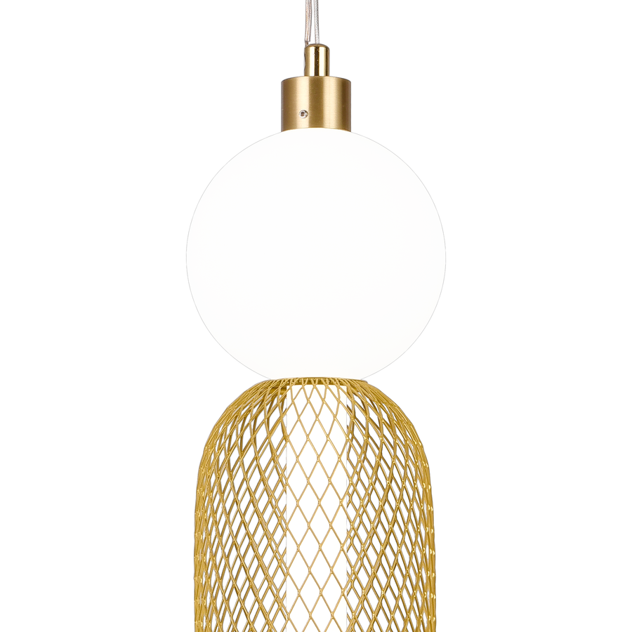 Suspended LED Chandelier LM550/2GD, 11W, Light 3000/4000/6000K, Gold, Adjustable Height