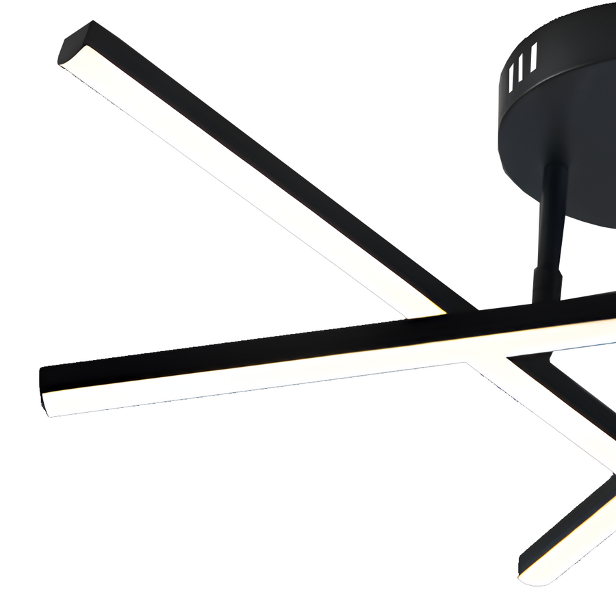 Masha LED Chandelier with Remote Control 80W, Acrylic and Metal, Black 