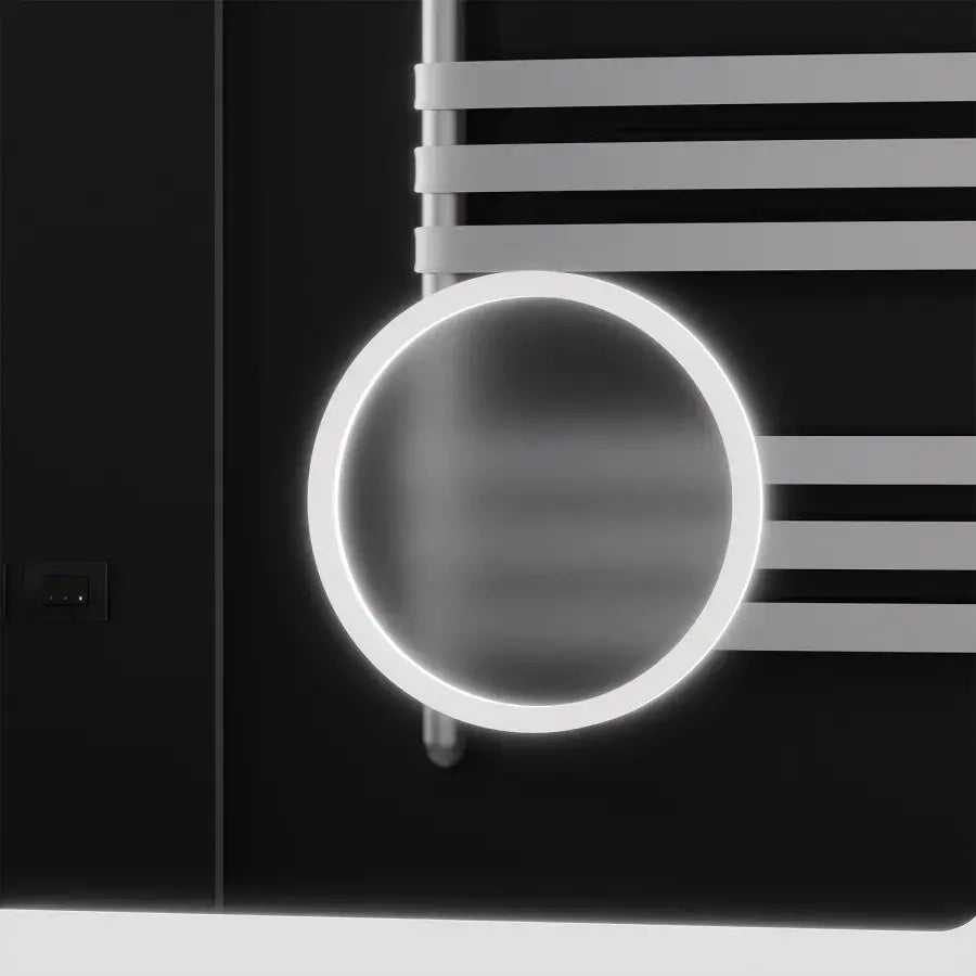 Mirror LED rectangular 120x80cm Souverain Motionglow Marcello Dismantic Clock System & Dimable Cosmetic Terometer