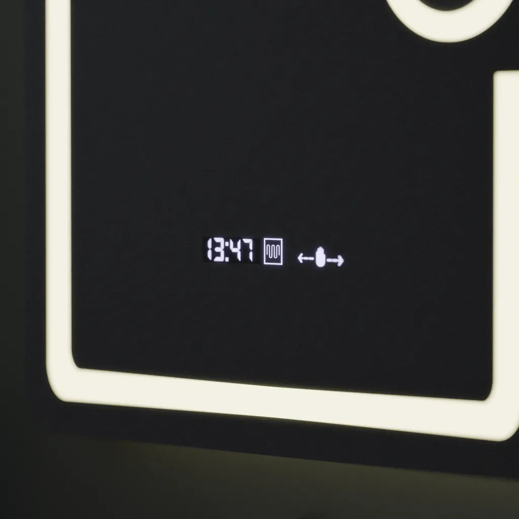 Mirror LED rectangular 60x80cm ECLAT MotionGlow Marcello Defrosting System Thermometer & Clock Cosmetics Dimable