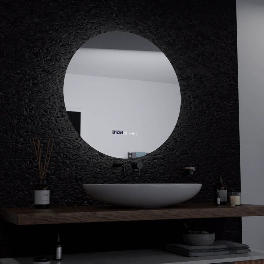 60cm round LED mirror Serenite MotionGlow Marcellow Dimable Clock Defrosting System