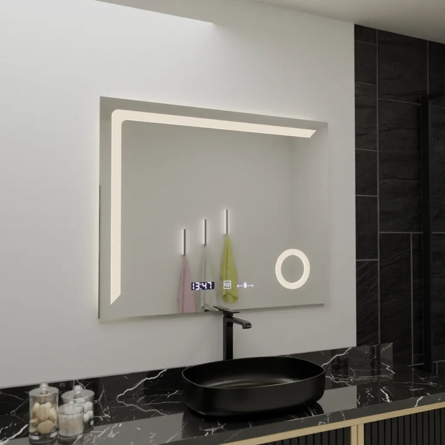 Mirror LED rectangular 100x80cm Precision Motionglow Marcello Dismantling Defrost & Thermometer Wolf Cosmetic