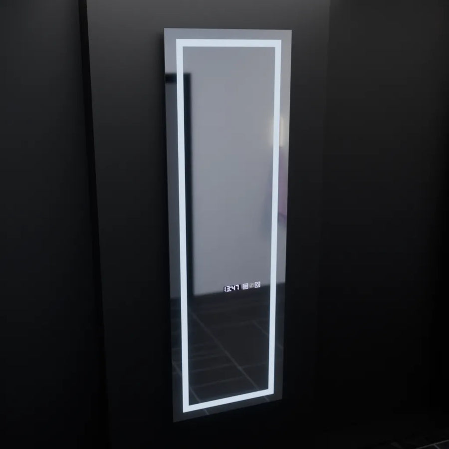 Mirror LED rectangular 45x140cm Giulia Sensor Radar Marcello Dismantic Clock Defrosting System