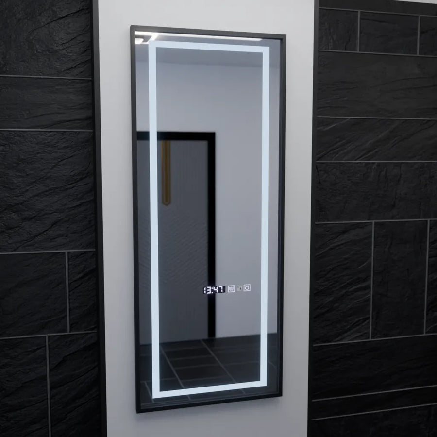 Mirror LED rectangula 60x150cm Bianca Sensor Radar Marcello Clock Defrost & Dimable Thermometer