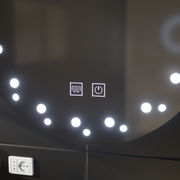 Touch Ivory LED Mirror, De-fogging System, Diameter 60cm, Cold Light 6000K