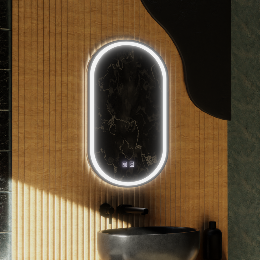 Oval LED mirror, 50x100cm, Velara Touch, Demister System, Dimmable