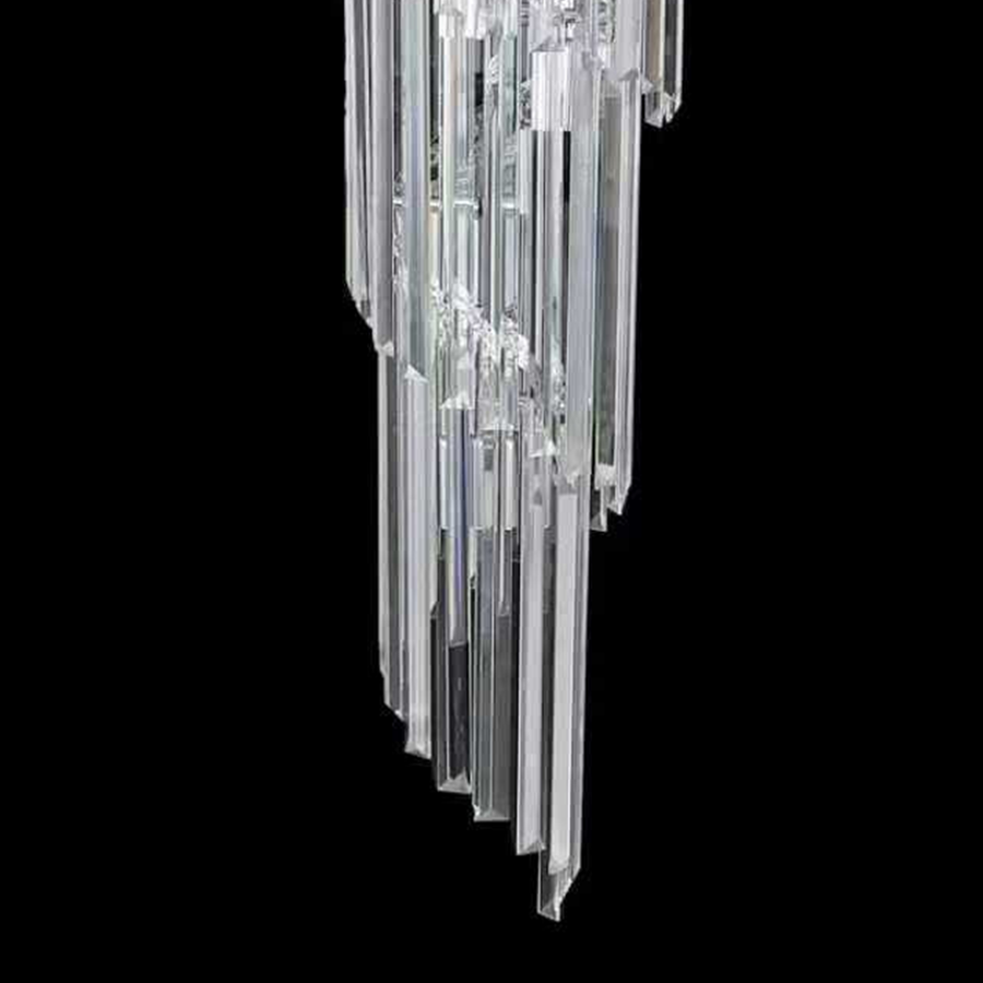 Crystal Chandelier CC110/600x1800, 28xE14, Diameter 60cm, Height 180cm, Chrome and Silver, Adjustable Height, Elegant Design
