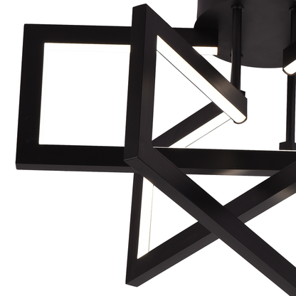 Lustra LED cu telecomanda 73W, 3 Elemente, lumina Rece/Calda/Neutra, Dimabila, Negru, LT750/3BK