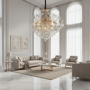 Crystal Chandelier CC9313/12FGD, 12x E14, Diameter 50cm, Gold