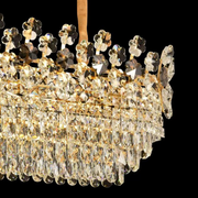 WINDSOR Eleganza Crystal Chandelier 6x E14, Diameter 49cm, Shiny Gold, Adjustable Height