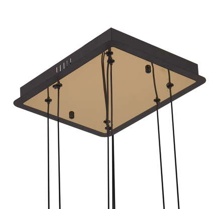 Suspended Acrylic LED Chandelier LT181/4BK, 55W, Light 3000/4000/6000K, Black, Adjustable Height