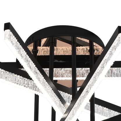 LED Chandelier with Remote Control LT179/5BK, 67W, 5 Elements, Cold/Warm/Neutral Light, Dimmable, Black