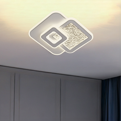 KOMPACTO 57W LED chandelier, 3 Squares, Cold/Warm/Neutral light, White