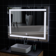 Giga LED mirror, 80x60cm, Silver, Touch, 6000K light