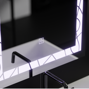 Rectangular LED Mirror 60x80cm Deco Frame Basic Touch 