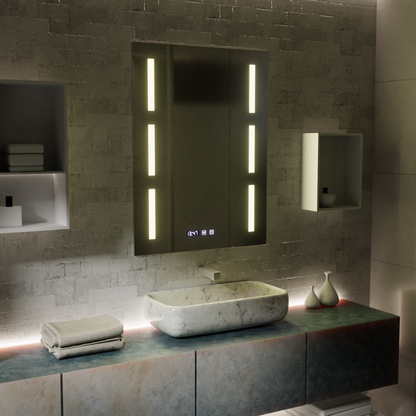 Mirror LED Touch Erich S86/60X80 Demist System, Clock and Temperature 60x80 cm