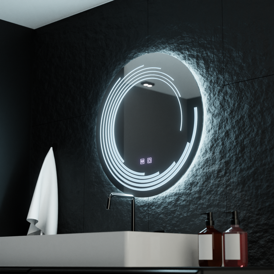 Mirror LED Round 60cm Lira Verità Touch system Dimable Defrition
