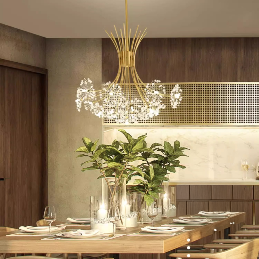 Zetos Crystal Chandelier 13XG4 Gold