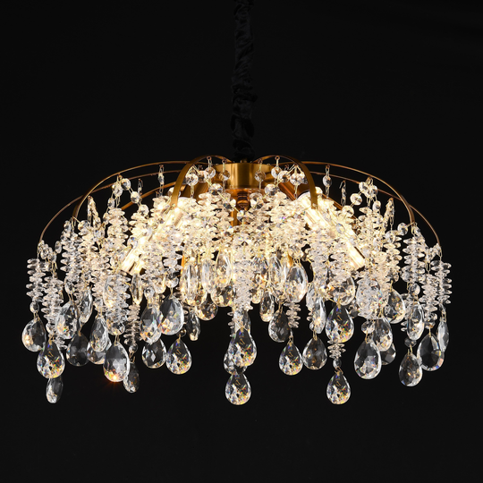 Crystal Candelabra CC9321/5FGD, 5x E14, Diameter 50cm, Gold Crystal Candelabra Default Title Alessandro Design