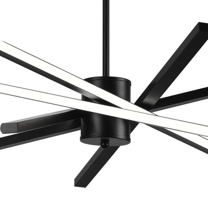 LED Chandelier with Remote Control LT176/5BK, 69W, 5 Elements, Cold/Warm/Neutral Light, Dimmable, Black, Height Adjustable